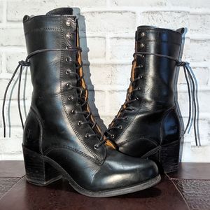 FRYE Kendall Black Lace Up Combat Boot size 7.5